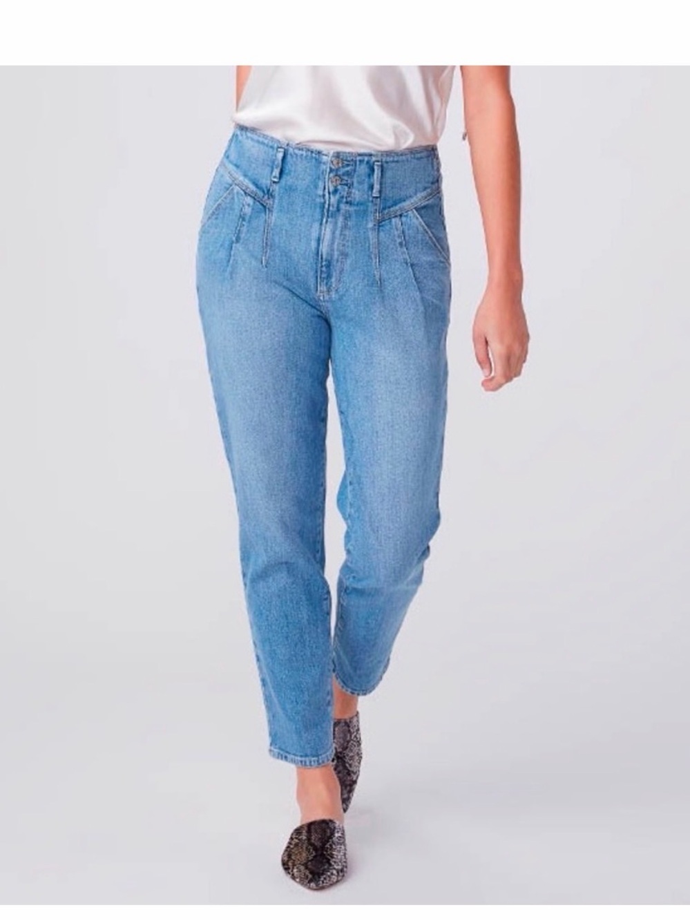 PAIGE Denim Women’s Light Wash Sarah Straight Ankle Jeans Size 28 Like New